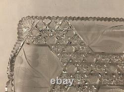Vintage Very Nice 8 x 14 Clear Cut Glass Vanity Tray See Pics Great Condition