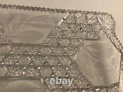 Vintage Very Nice 8 x 14 Clear Cut Glass Vanity Tray See Pics Great Condition