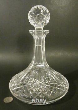Vintage WATERFORD CRYSTAL LISMORE Irish Cut Glass Captain Ships Decanter 9.75