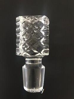 Vintage WATERFORD CRYSTAL Whisky Decanter, Diamond Cut W Stopper SEE ALL PICS
