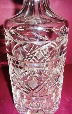 Vintage WATERFORD pattern 421 CUT GLASS spirits 10 DECANTER -LAUREL BAND -SUPER