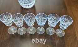 Vintage Waterford Crystal Glandore 11 Decanter with 6 Glandore Cordials Glasses