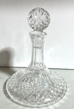 Vintage Waterford Crystal LISMORE Ships Decanter Multi Faceted Stopper 10