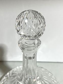 Vintage Waterford Crystal LISMORE Ships Decanter Multi Faceted Stopper 10