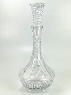 Vintage West Germany Hand Cut Lead Crystal Decanter Barware 13 with Stopper