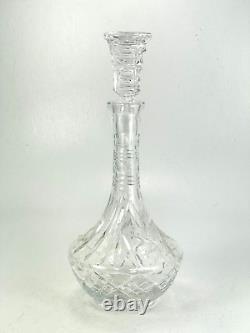 Vintage West Germany Hand Cut Lead Crystal Decanter Barware 13 with Stopper