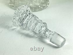 Vintage West Germany Hand Cut Lead Crystal Decanter Barware 14.5 with Stopper
