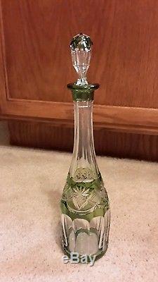 Vintage cut crystal decanter with glasses