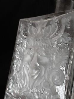 Vintage devil head hand cut crystal decanter, 9 inches