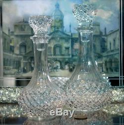 Vintage pair of crystal cut glass decanters