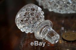 Vintage pair of crystal cut glass decanters