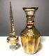 Vtg 22 Gold Decorated Moser Glass Decanter Tall Stopper Bohemian Regency Chic