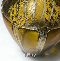 Vtg 22 Gold Decorated MOSER Glass Decanter Tall Stopper Bohemian Regency Chic