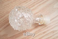 Vtg Crystal Glass Ships Decanter Diamond Cut Pattern