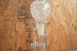 Vtg Crystal Glass Ships Decanter Diamond Cut Pattern