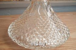 Vtg Crystal Glass Ships Decanter Diamond Cut Pattern