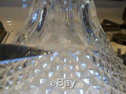 Vtg Crystal Glass Ships Decanter Diamond Cut Pattern