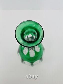 Vtg Nachtmann Antika Karafe Green To Clear Cut Lead Crystal Decanter 13 5/8