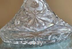 Vtg Rose Cut Crystal Lismore Waterford Decanter with Glass Stopper 11 x 8