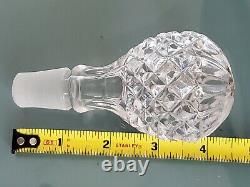 Vtg Rose Cut Crystal Lismore Waterford Decanter with Glass Stopper 11 x 8