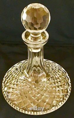 WATERFORD 10Alana Ships Decanter, Brandy, Cut Crystal with Faceted Stopper