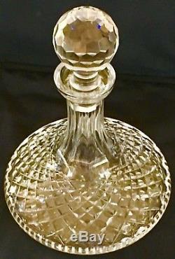WATERFORD 10Alana Ships Decanter, Brandy, Cut Crystal with Faceted Stopper