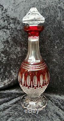 Waterford Clarendon Ruby Red Cut To Clear Decanter Mint