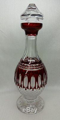 Waterford Clarendon Ruby Red Cut To Clear Decanter Mint
