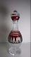 Waterford Clarendon Ruby Red Cut To Clear Crystal Decanter Signed