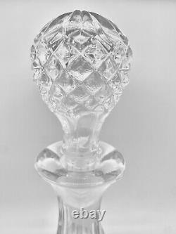 WATERFORD CRYSTAL CUT LISMORE SHIPS DECANTER w MULTI CUT STOPPER 11 1/2 RARE