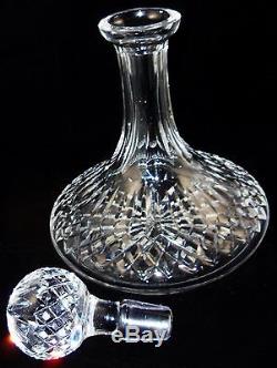 WATERFORD CUT CRYSTAL LISMORE SHIPS DECANTER 10 1/4 HEAVY SIGNED EC