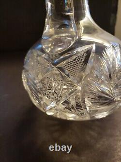 Water Whiskey Wine Carafe Decanter American Brilliant Period Cut glass Crystal
