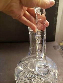 Water Whiskey Wine Carafe Decanter American Brilliant Period Cut glass Crystal