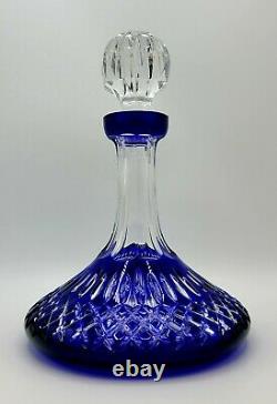 Waterford Crystal, Classic Lismore Cobalt Cut to Clear Crystal Ships Decanter