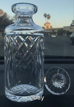 Waterford Crystal Clear Glass Crisscross Scotch/Whiskey Decanter, Signed