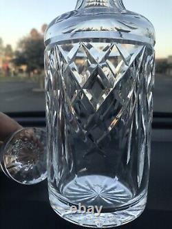 Waterford Crystal Clear Glass Crisscross Scotch/Whiskey Decanter, Signed
