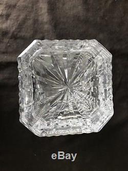 Waterford Crystal Giftware Square Whiskey Bourbon Decanter and Stopper Cut