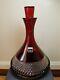 Waterford Crystal John Rocha Red Cut Decanter With Stopper Signed O'keeffe