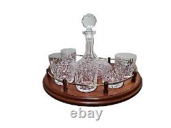 Waterford Crystal Lismore 8pc Decanter Set With Base Tumbler Glasses