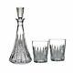 Waterford Crystal Lismore Decanter And Set Of 2 Double Old Fashioned Glasses