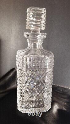 Waterford Crystal Strawberry Square Master Cutter Decanter, Vintage