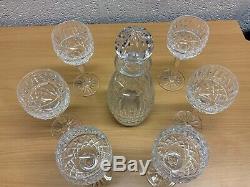 Waterford Crystal Tramore Hock Glasses Set X 6 And Matching Decanter