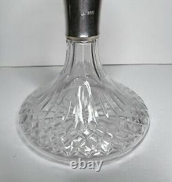 Waterford Cut Crystal Decanter With Sterling Silver Collar And Stopper