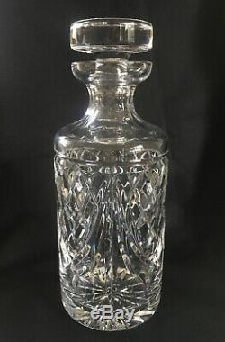 Waterford Flare & Diamond Cut Crystal Spirit Decanter & Stopper Ireland Signed