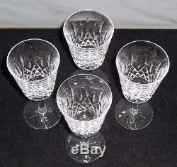 Waterford Ireland Cut Crystal Decanter & 4 White Wine Glasses Lismore Pattern