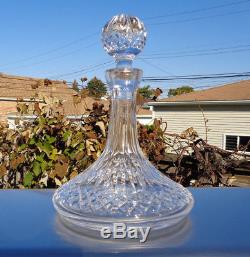Waterford Lismore Ships Decanter 10.25 Cut Crystal Heavy Signed Art Glass Exc