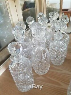 Waterford, Regaska, Block, Irish Rose set of 6 Cut lead glass decanters