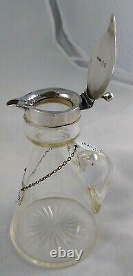 Whisky Tot/noggin & Label Solid Silver And Crystal Glass 1911 & 1913