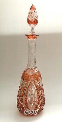 ° antique ovoid triangular ARIANE Decanter Val St. Saint Lambert cut glass 1908