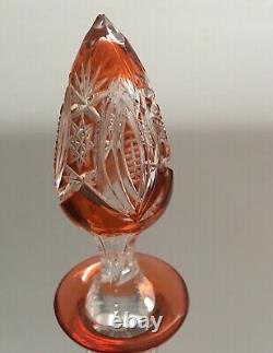 ° antique ovoid triangular ARIANE Decanter Val St. Saint Lambert cut glass 1908